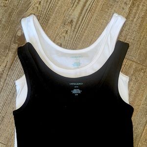 Cotton knit tank tops, black and white Summer time wardrobe basics! NWOT